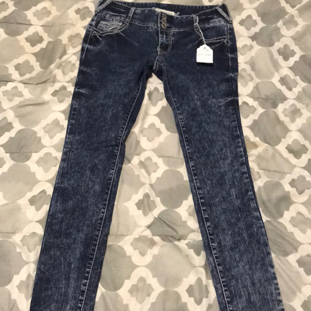 Red camel skinny jeans